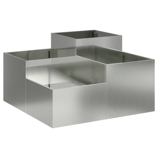Maceta Para Jardín Plateado 80 X 80 X 48 Cm Acero Galvanizado_0