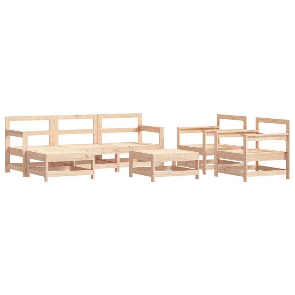 Vidaxl Juego De Muebles De Jardín 7 Piezas Madera Maciza De Pino_5