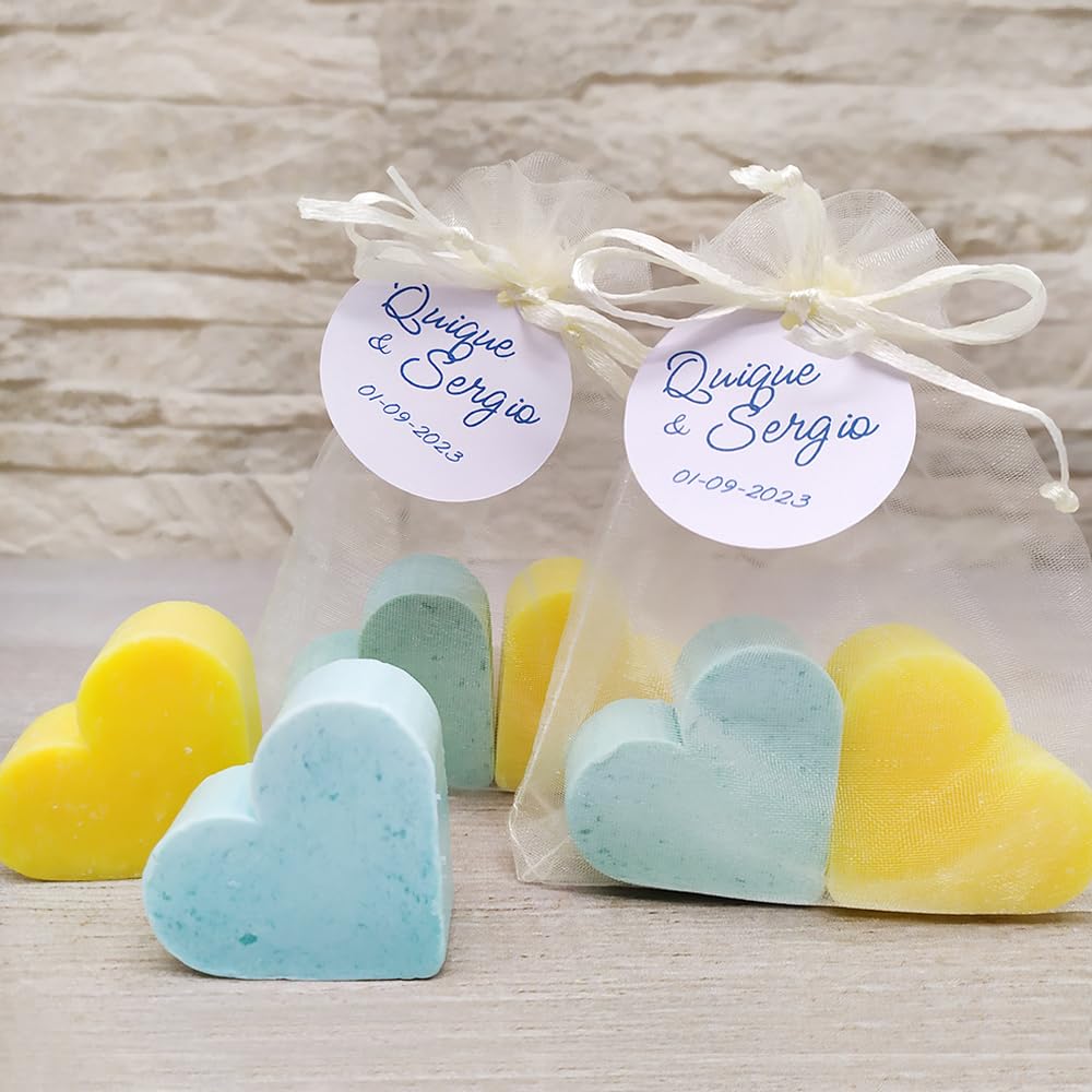 50 Jabones Aromáticos Con Forma De Corazón. Detalle Para Invitados De Eventos - Jabón Glicerina Con Aroma A Flor De Loto_5