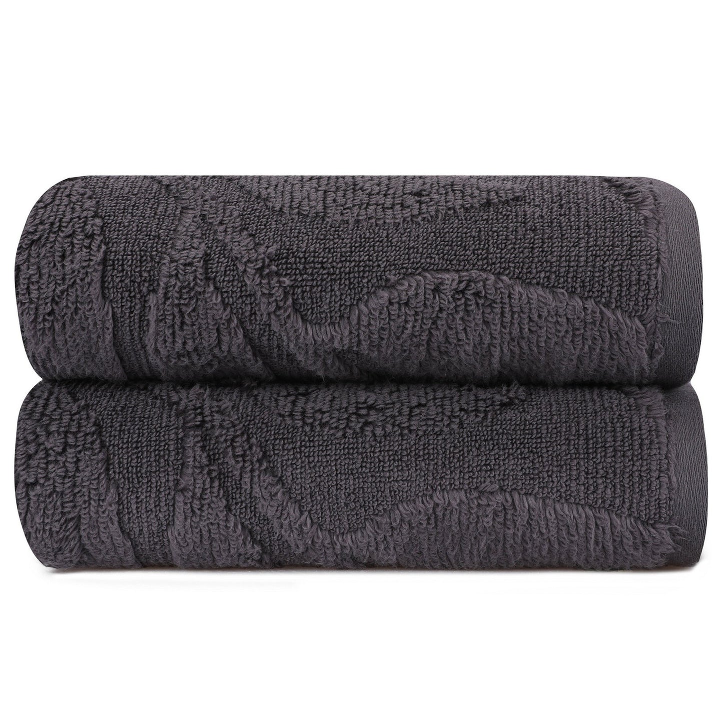 Juego De Toallas De Mano (2 Piezas) Gris Oscuro_1