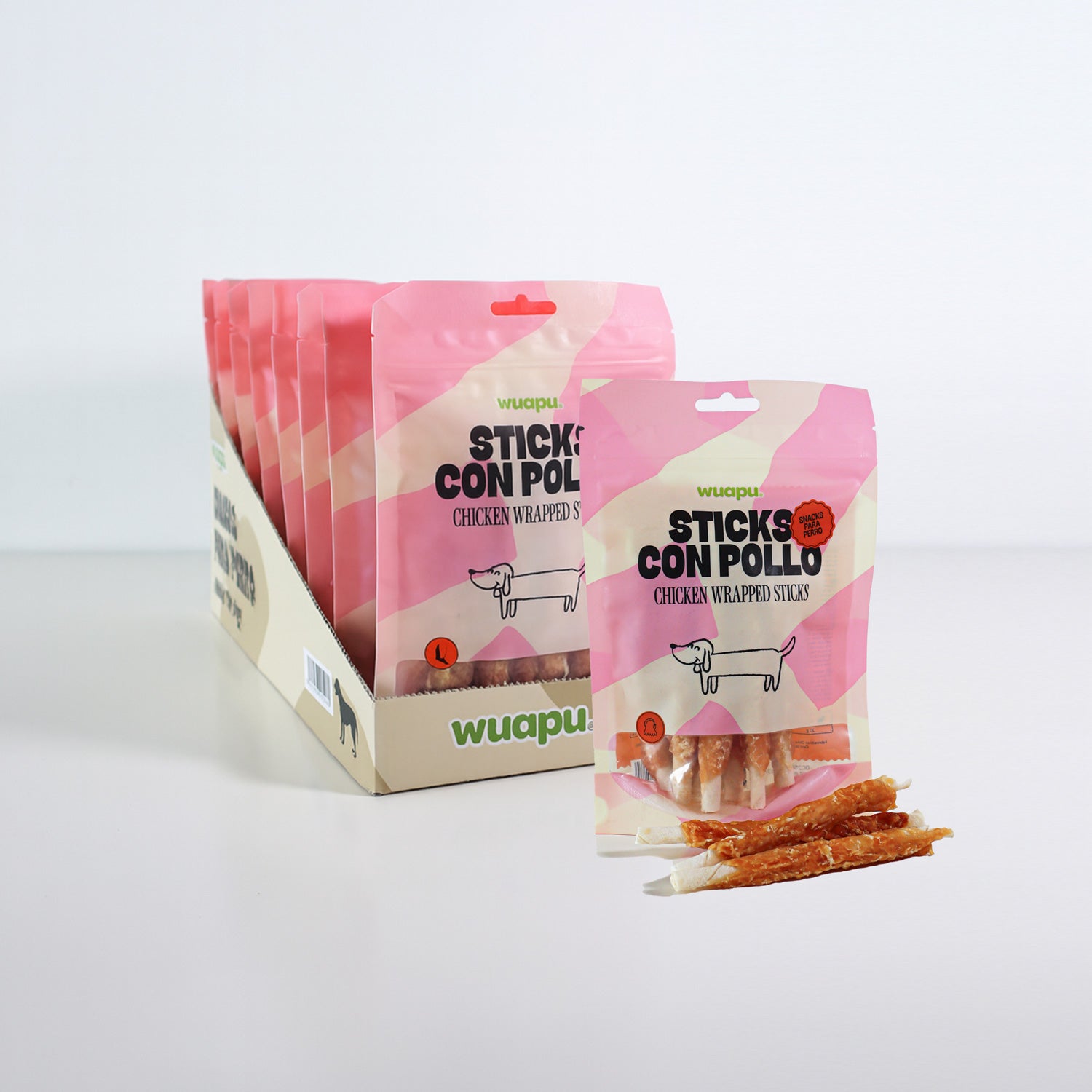 Snack Para Perro En Stick Vacuno Con Pollo Desecado Wuapu 500gr_5