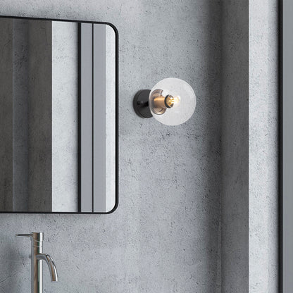 Aplique De Pared Pantalla Transparente, Metal , Negro, 15x15x24, Casquillo E14 Max 15 W_5