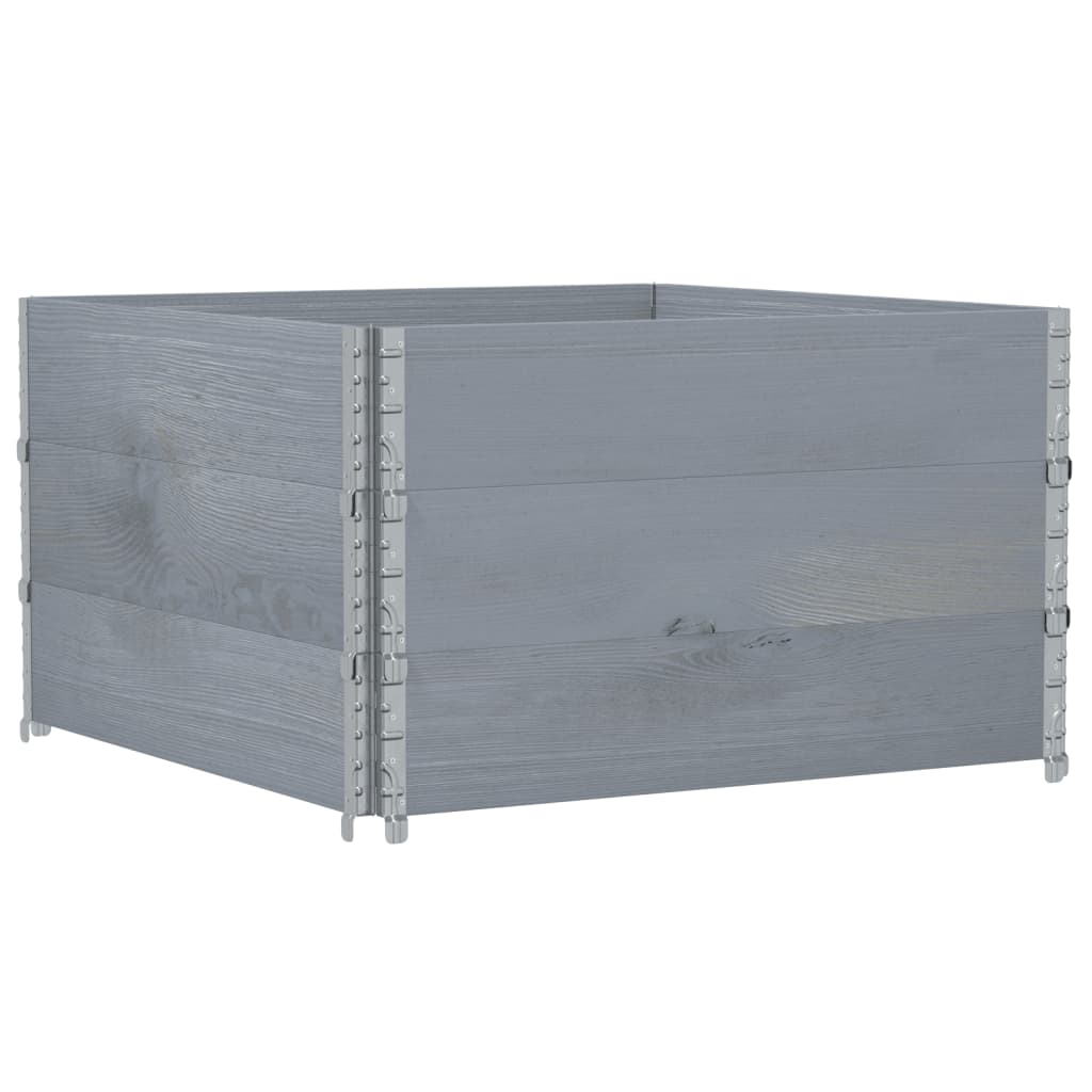 Jardinera De Madera Maciza De Pino Gris 100x100 Cm_4