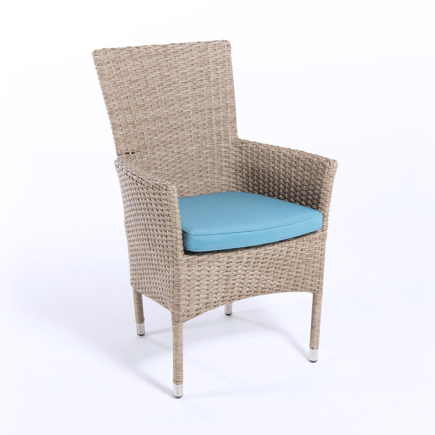 Cojín Para Sillas De Jardín, Forma Curva, Color Turquesa, Tamaño 45x47x5 Cm, Repelente Al Agua, Desenfundable_4
