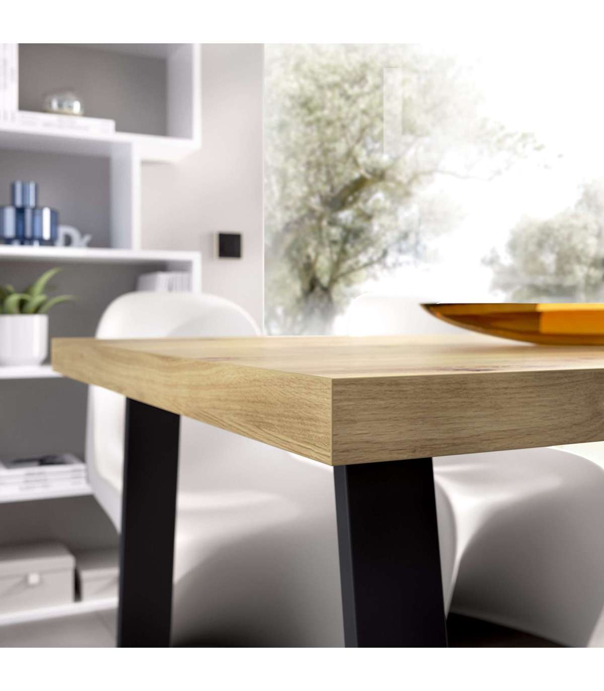 Mesa Salon Fija Rin 140 Acabado Nordic, 75 Cm(alto)140 Cm(ancho)90 Cm(largo)_2