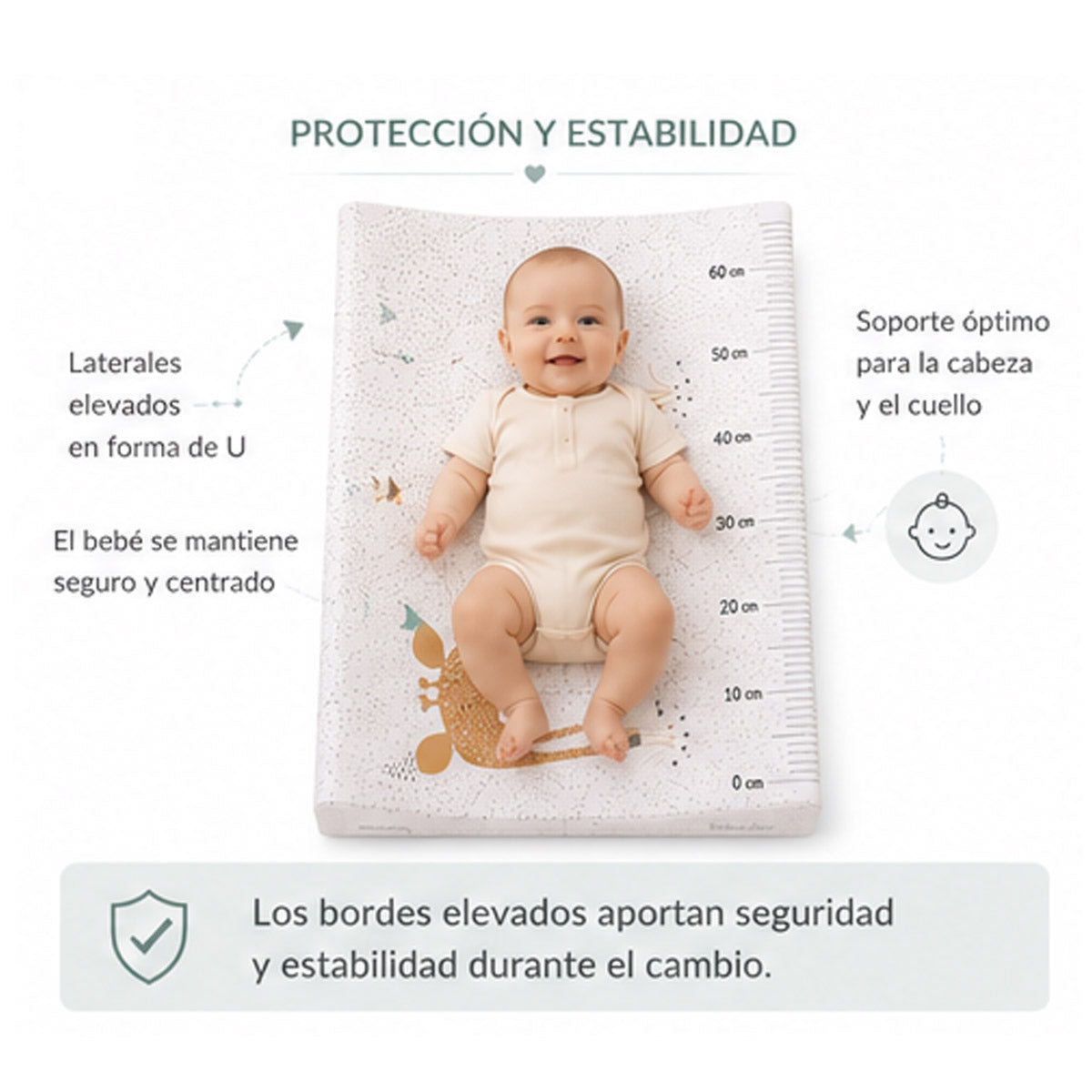 Bebe-jou – Colchón Bebé Cambiador Plastificado, 72 X 44 X 9 Cm, Jungle_3