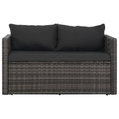 Vidaxl Set De Comedor De Jardín 3 Pzs Y Cojines Ratán Sintético Gris_4
