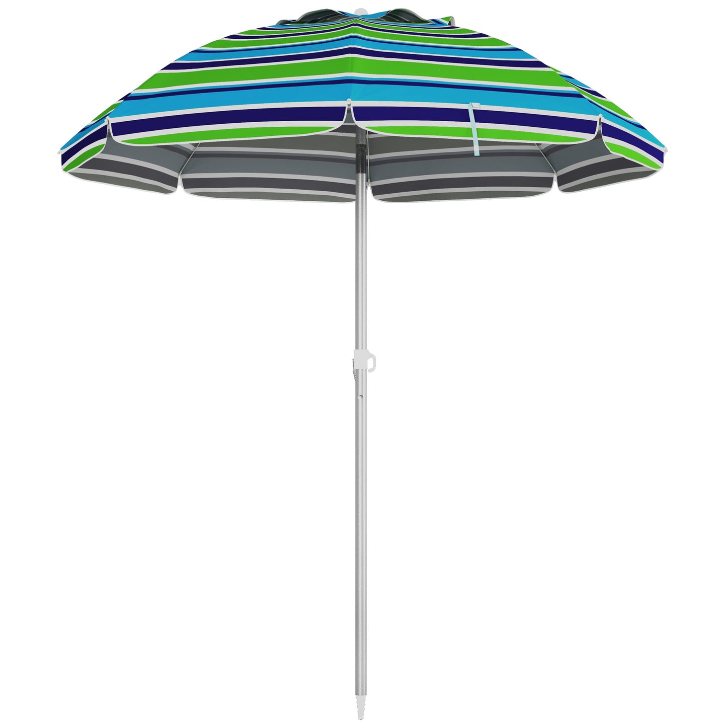 Outsunny Sombrilla De Playa Ø178x205 Cm Con Altura Ajustable Multicolor_0