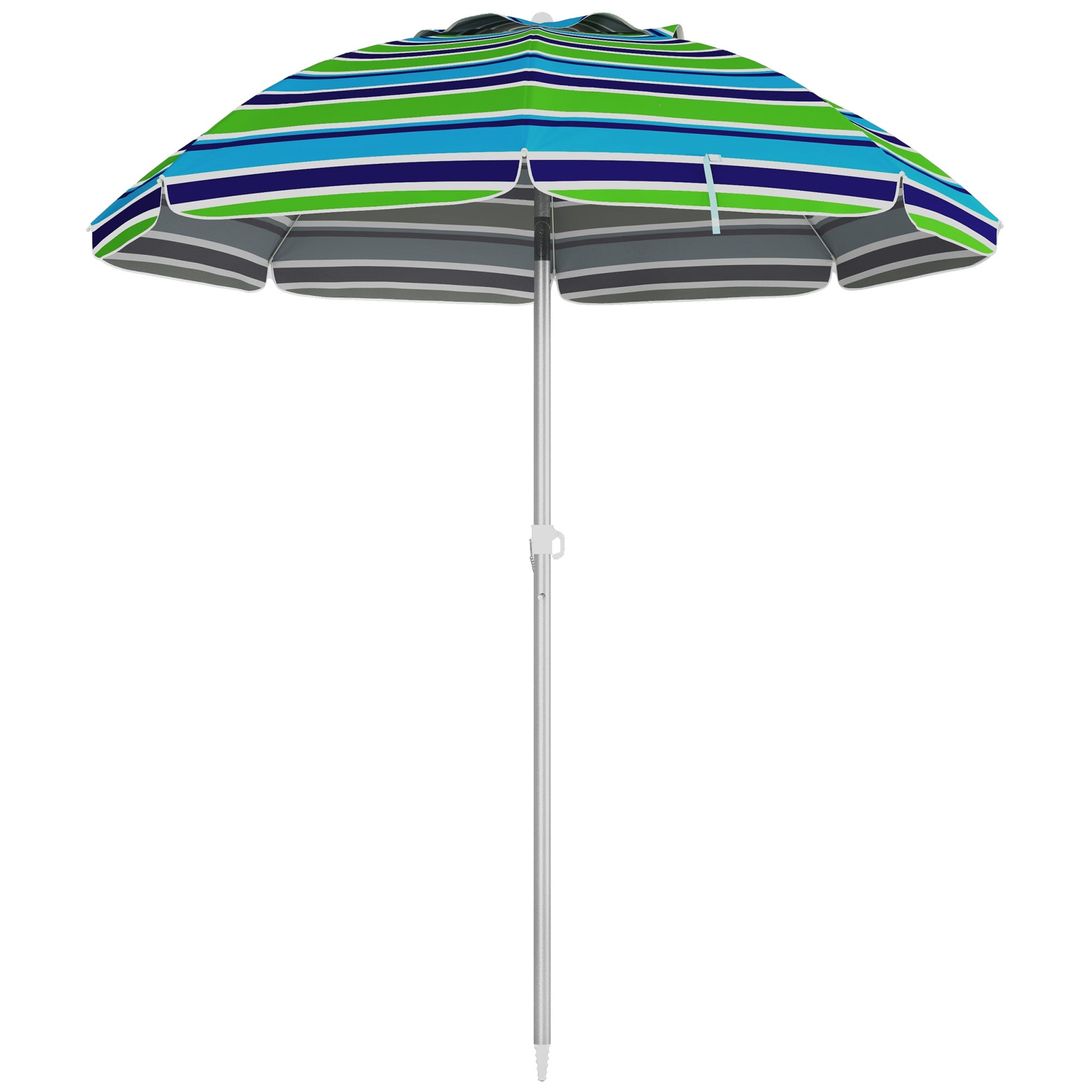 Outsunny Sombrilla De Playa Ø178x205 Cm Con Altura Ajustable Multicolor_0