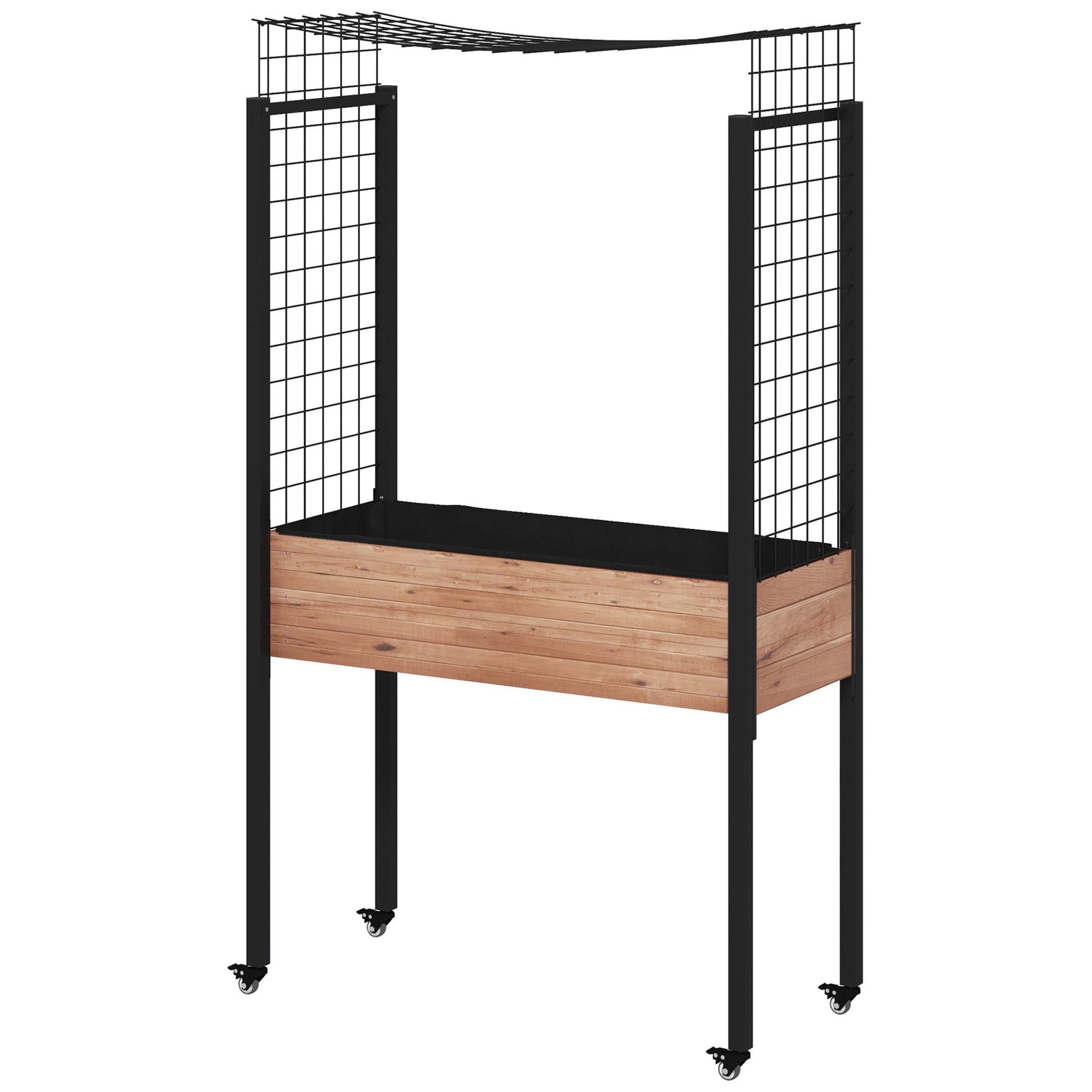 Outsunny Mesa De Cultivo Con Ruedas Huerto Urbano Elevado Enrejado 110x49x190 Cm_0