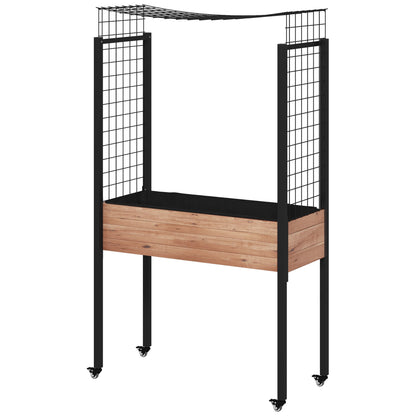 Outsunny Mesa De Cultivo Con Ruedas Huerto Urbano Elevado Enrejado 110x49x190 Cm_0