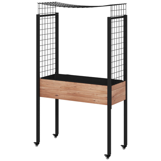 Outsunny Mesa De Cultivo Con Ruedas Huerto Urbano Elevado Enrejado 110x49x190 Cm_0