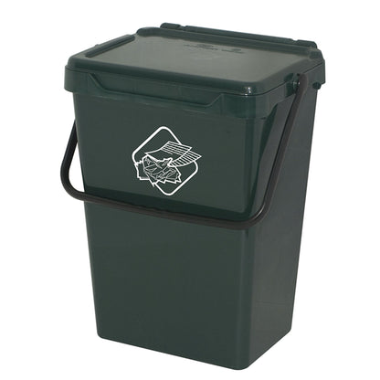 Cubo De Polipropileno Con La Manija Y La Cubierta, De Color Verde, 40 Lt. 400x305x510 Mm._0