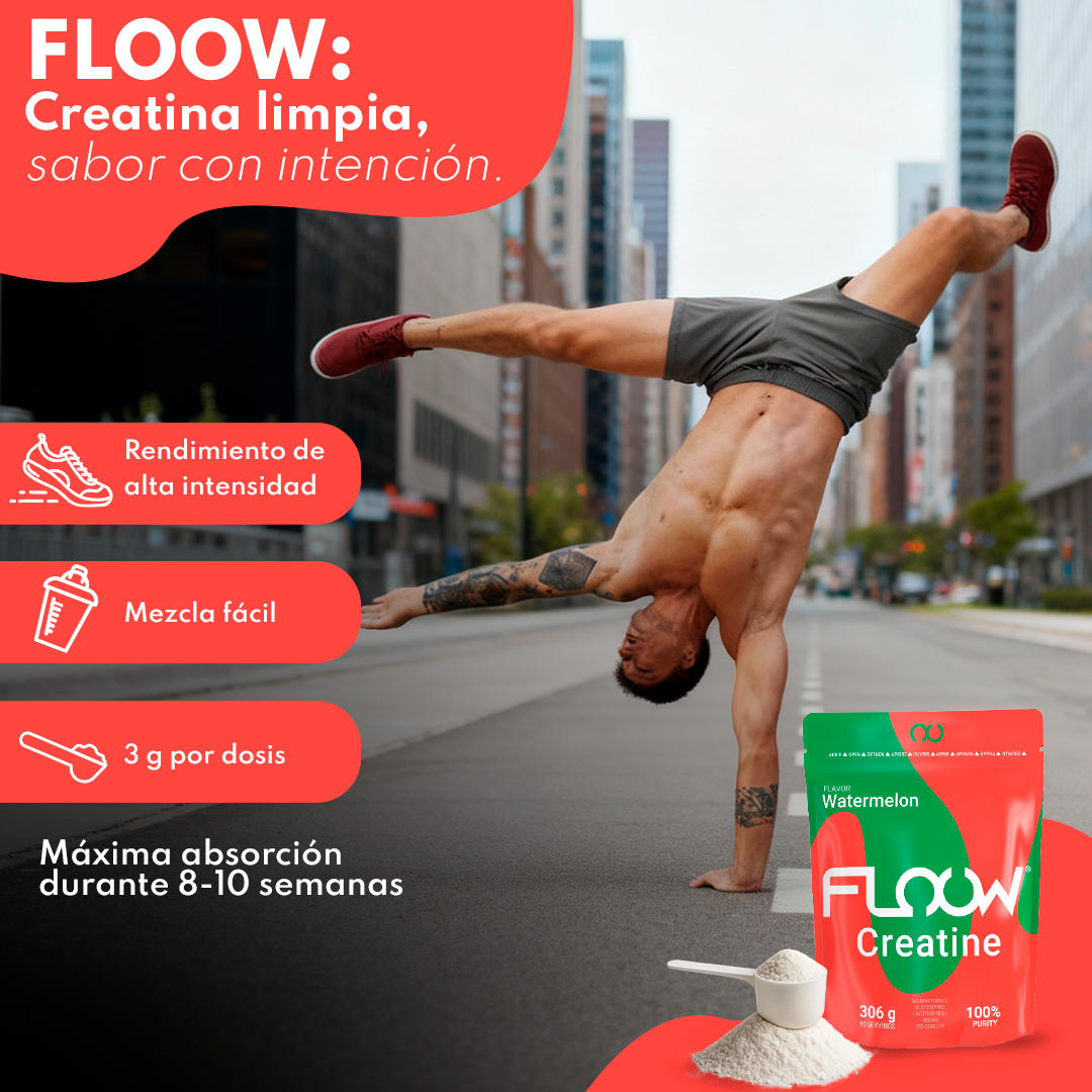 Creatina Monohidrato En Polvo 306g (102 Dosis) - Creatina Pura Sabor Sandía - Suplemento Deportivo Para Masa Muscular_1