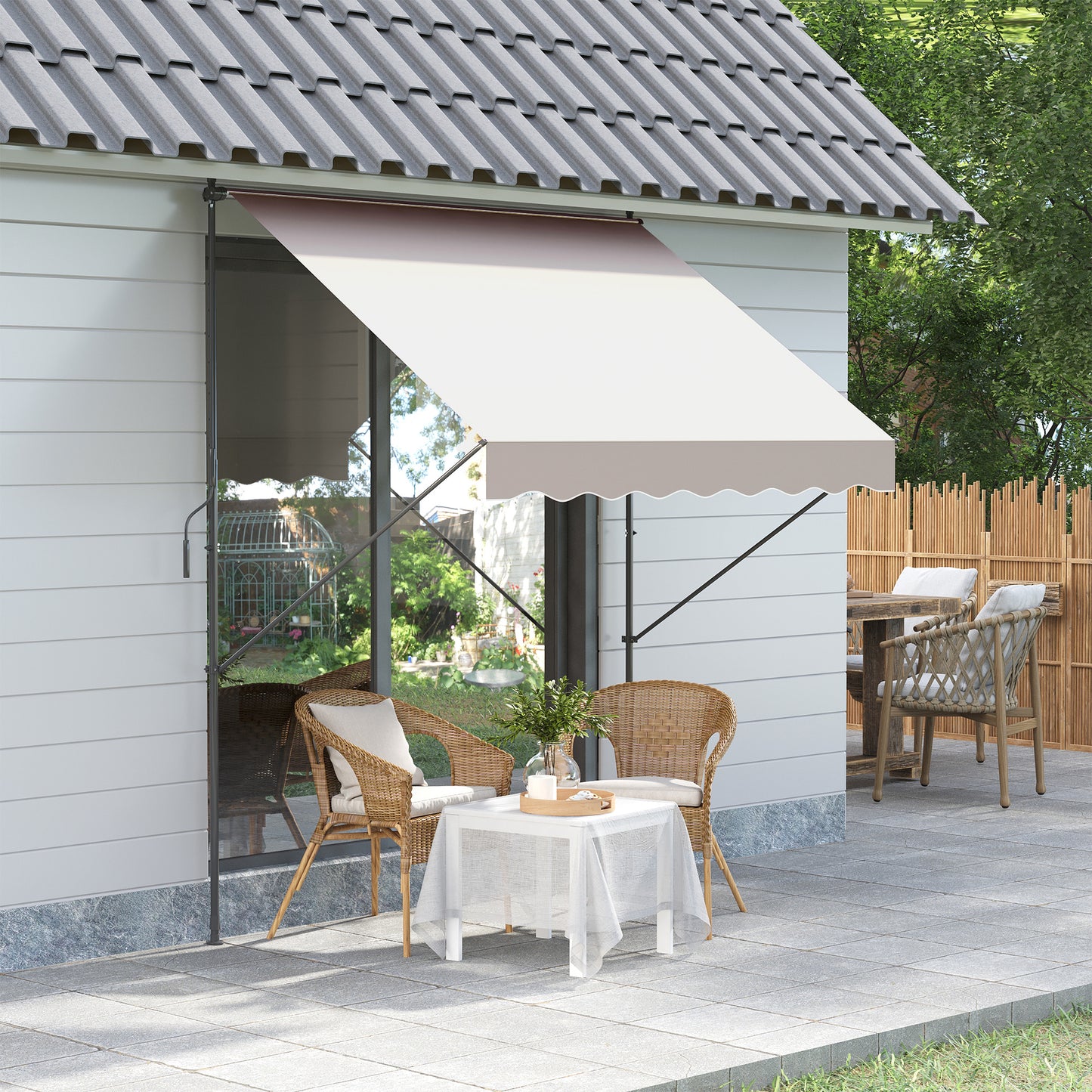 Outsunny Toldo Manual Retráctil 200x175x210-310cm Manivela Protecciónuv40+ Crema_1