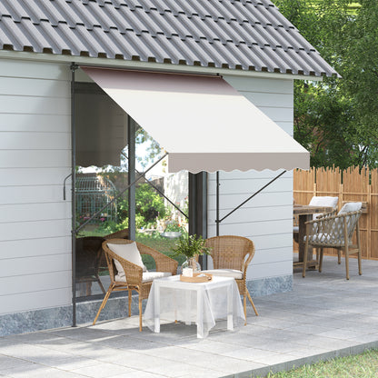Outsunny Toldo Manual Retráctil 200x175x210-310cm Manivela Protecciónuv40+ Crema_1