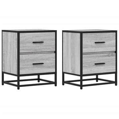 Mesitas Noche 2 Uds Madera Ingeniería Gris Sonoma 40x31x50 Cm_0
