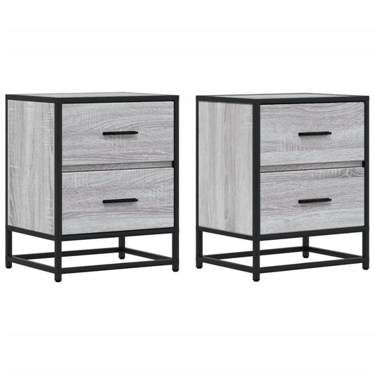 Mesitas Noche 2 Uds Madera Ingeniería Gris Sonoma 40x31x50 Cm_0