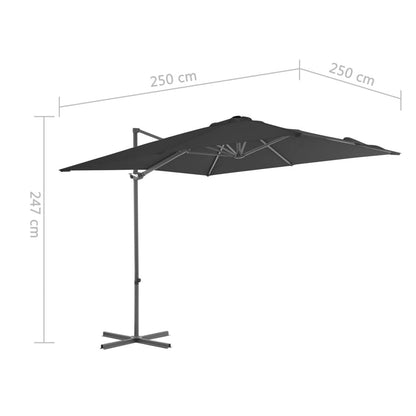 Vidaxl Sombrilla Jardín Voladiza Palo De Acero Antracita 250x250 Cm_2