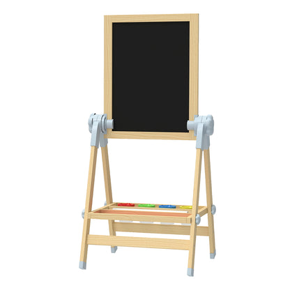 Aiyaplay Pizarra Infantil Caballete De Madera De Doble Cara Altura 70-97 Cm_0