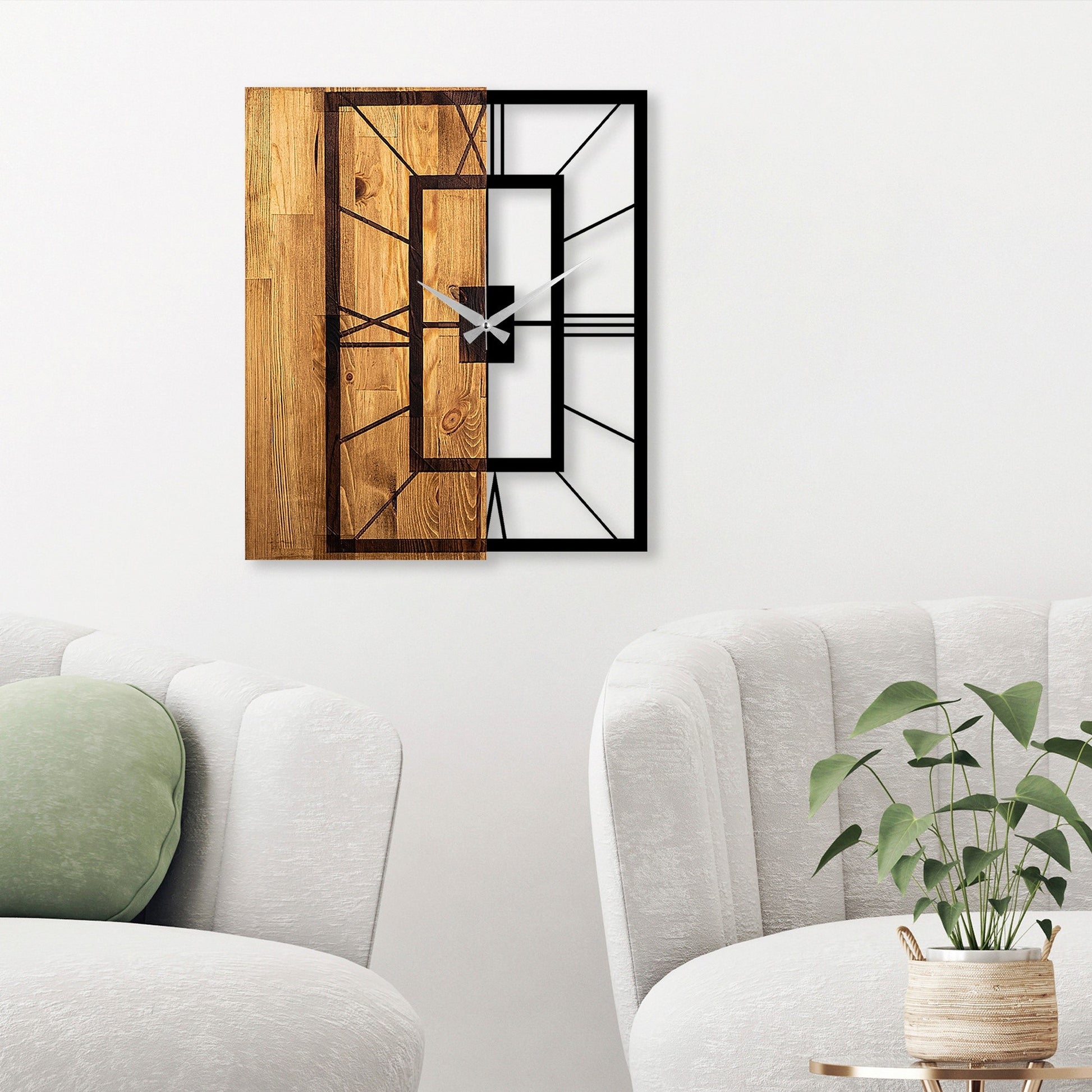Reloj De Pared Madera Cuadrado_4