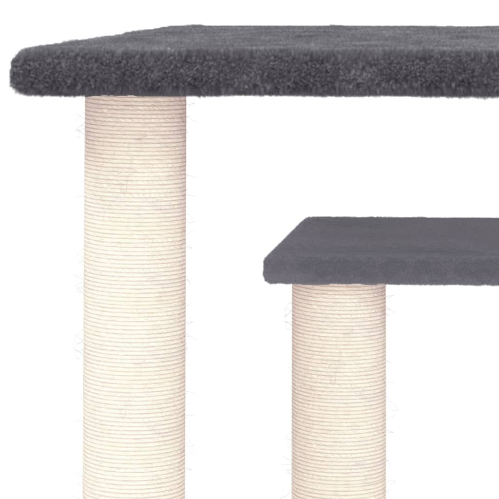 Vidaxl Postes Rascadores Para Gatos Con Plataformas Gris Oscuro 50 Cm_4