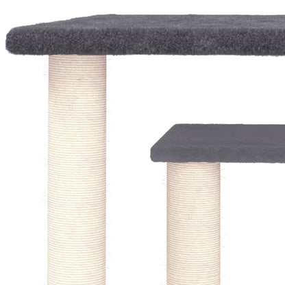 Vidaxl Postes Rascadores Para Gatos Con Plataformas Gris Oscuro 50 Cm_4
