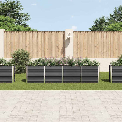 Jardinera Elevada Acero Galvanizado Gris Antracita 320x40x77 Cm_2