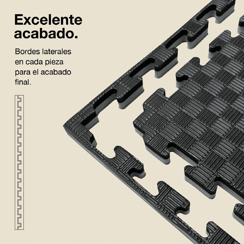 Jowy Tatami Puzzle 2cm 100x100cm – Superficie 5 Líneas Gris/negro_2