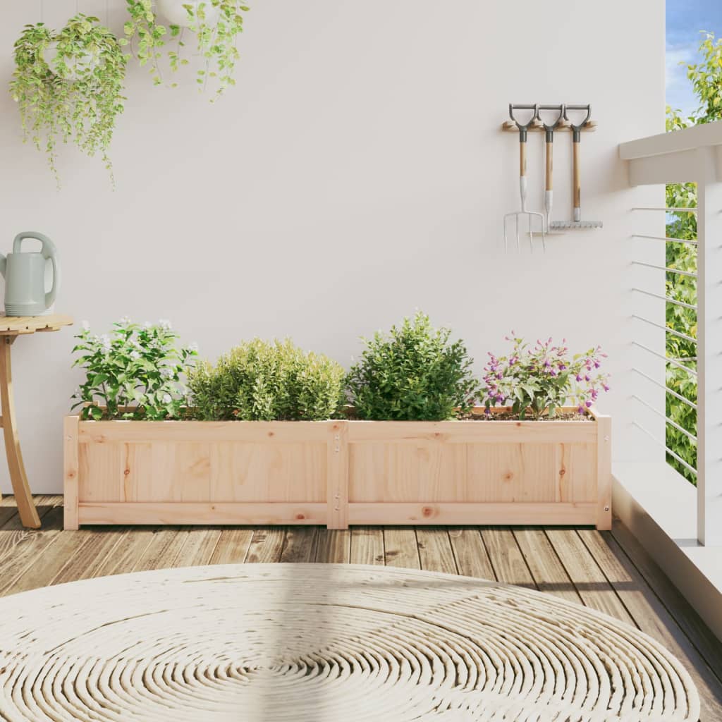 Jardinera De Madera Maciza De Pino 150x31x31 Cm_2