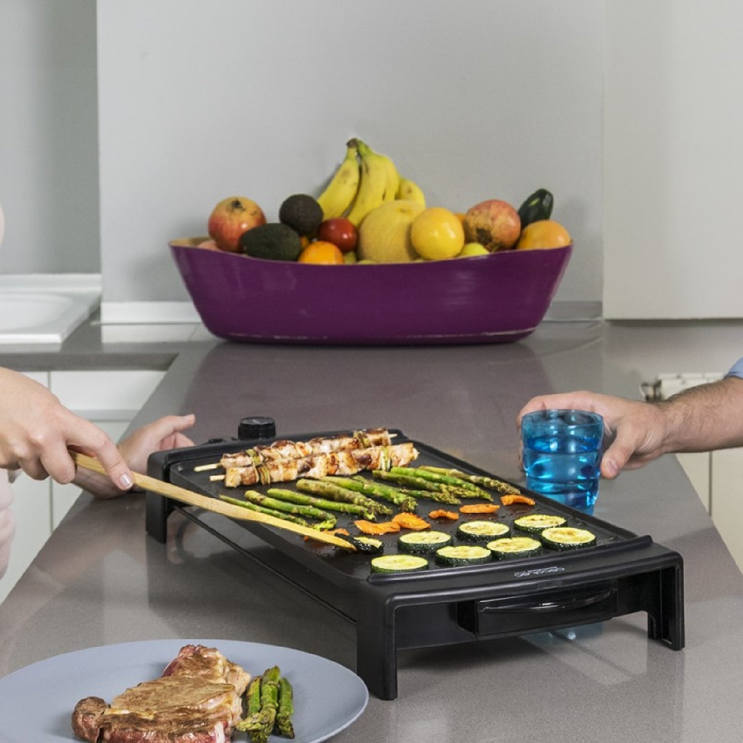Cecotec Plancha De Asar Eléctrica Black&water 2150. Potencia 2150 W Cuerpo De Aluminio Fundido Revestimiento Daikin Term_3