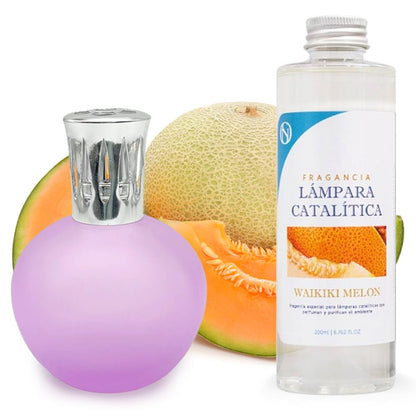 Lámpara Catalítica Fucsia Mate + Aroma Waikiki Melon 200ml - Elimina Malos Olores, Impurezas Y Perfuma_0