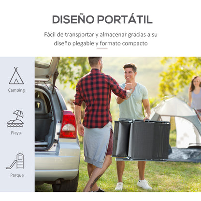 Outsunny Tumbona Plegable De Jardín Con Respaldo Ajustable En 7 Posiciones Gris_5