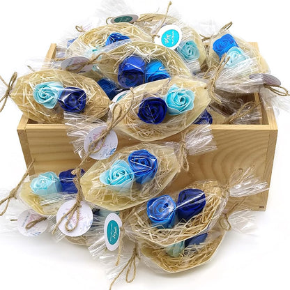 10 Barcas Con Flores Para Regalo Invitados (azul) - Rosas De Jabón Para Baño Aromático. Detalle Original Para Eventos_3