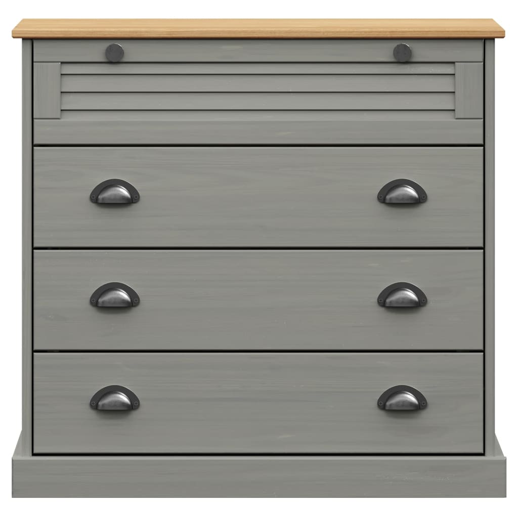 Cómoda Vigo Madera Maciza Pino Gris 80x40x76 Cm_3