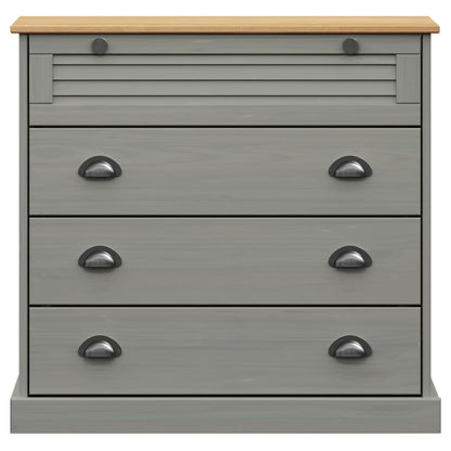 Cómoda Vigo Madera Maciza Pino Gris 80x40x76 Cm_3