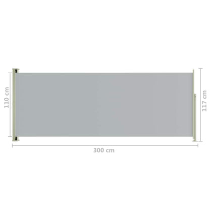 Vidaxl Toldo Lateral Retráctil De Jardín Gris 117x300 Cm_2