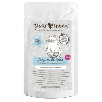 Comida húmida para gatos Barf Paws of Love BIO (Ganso) Puromenu 100 g