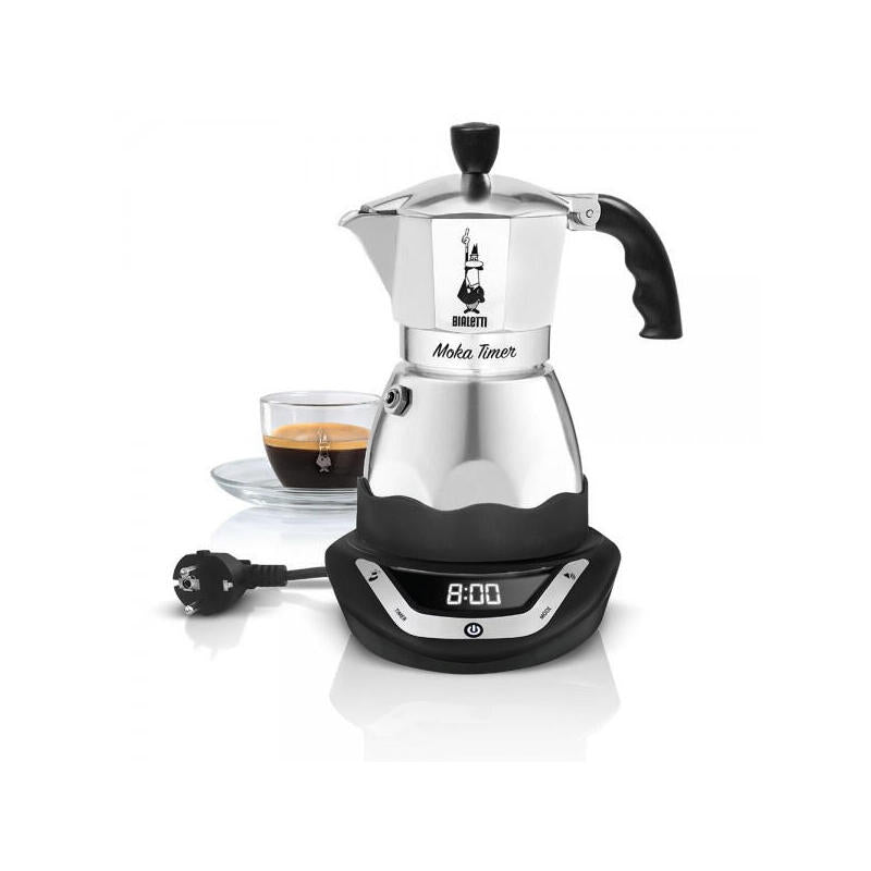 Cafetera Italiana Eléctrica Bialetti Moka Temporizador (365 W, Plateado)_0