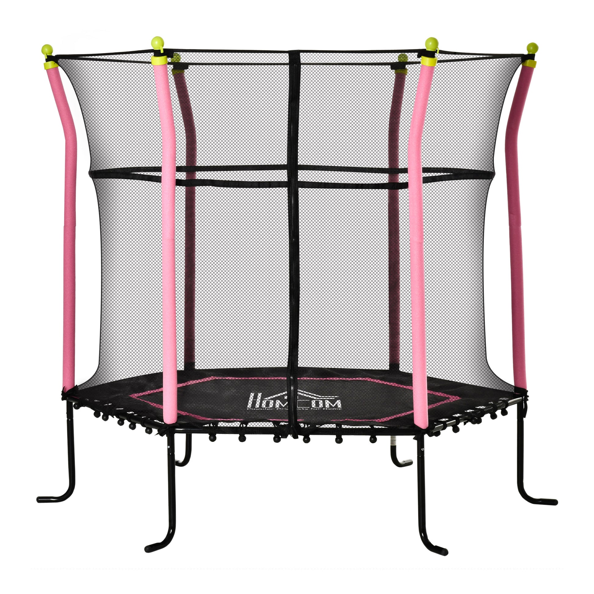 Homcom Trampolín Infantil Con Red De Seguridad Ø163,5x163,5 Cm Rosa_0