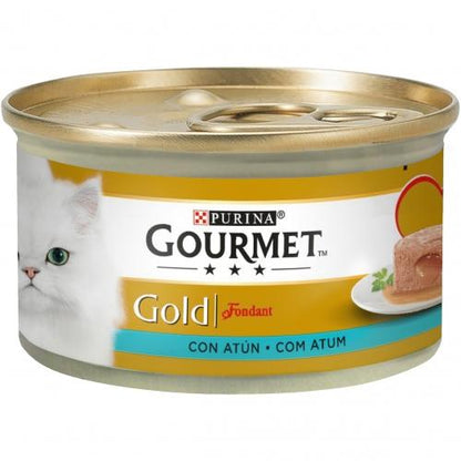 Embalagem de 24 x GOURMET GOLD Double Pleasure Ocean Fish &amp; Spinach Húmida 85g