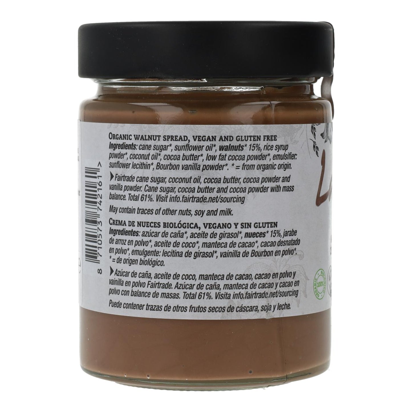 Creme vegan biológico de chocolate e nozes La Vida Vegan 270g