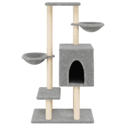 Rascador Para Gatos Con Postes De Sisal Gris Claro 117 Cm_3