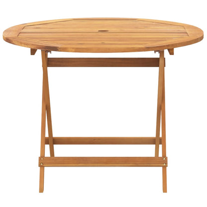 Set De Comedor De Jardín 5 Pzas Tela Madera Maciza Blanco Crema / Vetonek_2