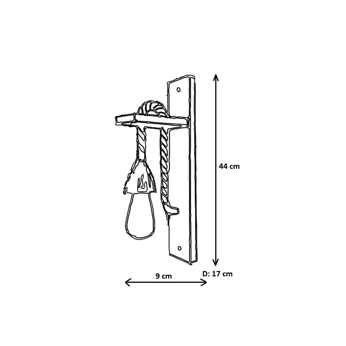 Aplique De Pared, 100% Pino Macizo , Nogal, 45x9x17, Casquillo 1 X E 27 Max 40 W_1