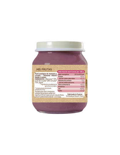 Babybio Maçã e Ameixa Pote 130g