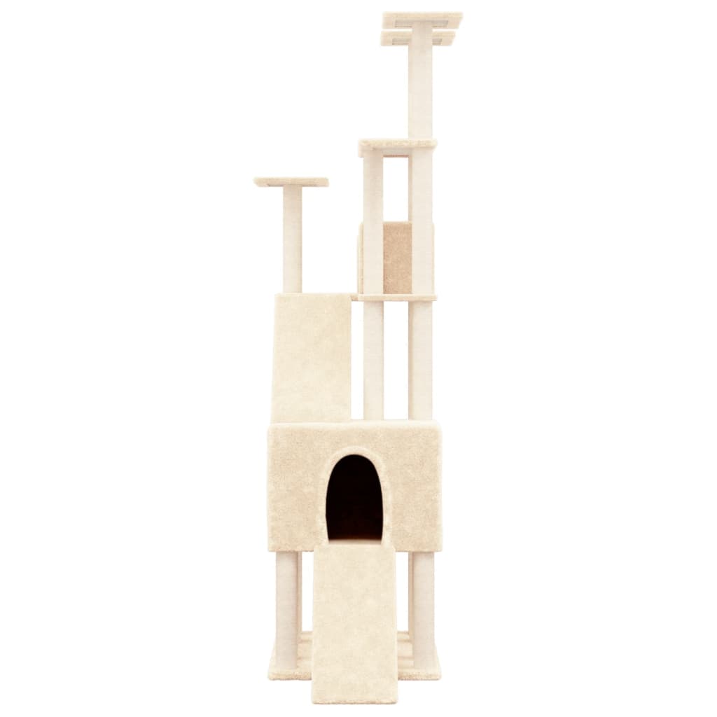 Rascador Para Gatos Con Postes De Sisal Crema 190 Cm_2