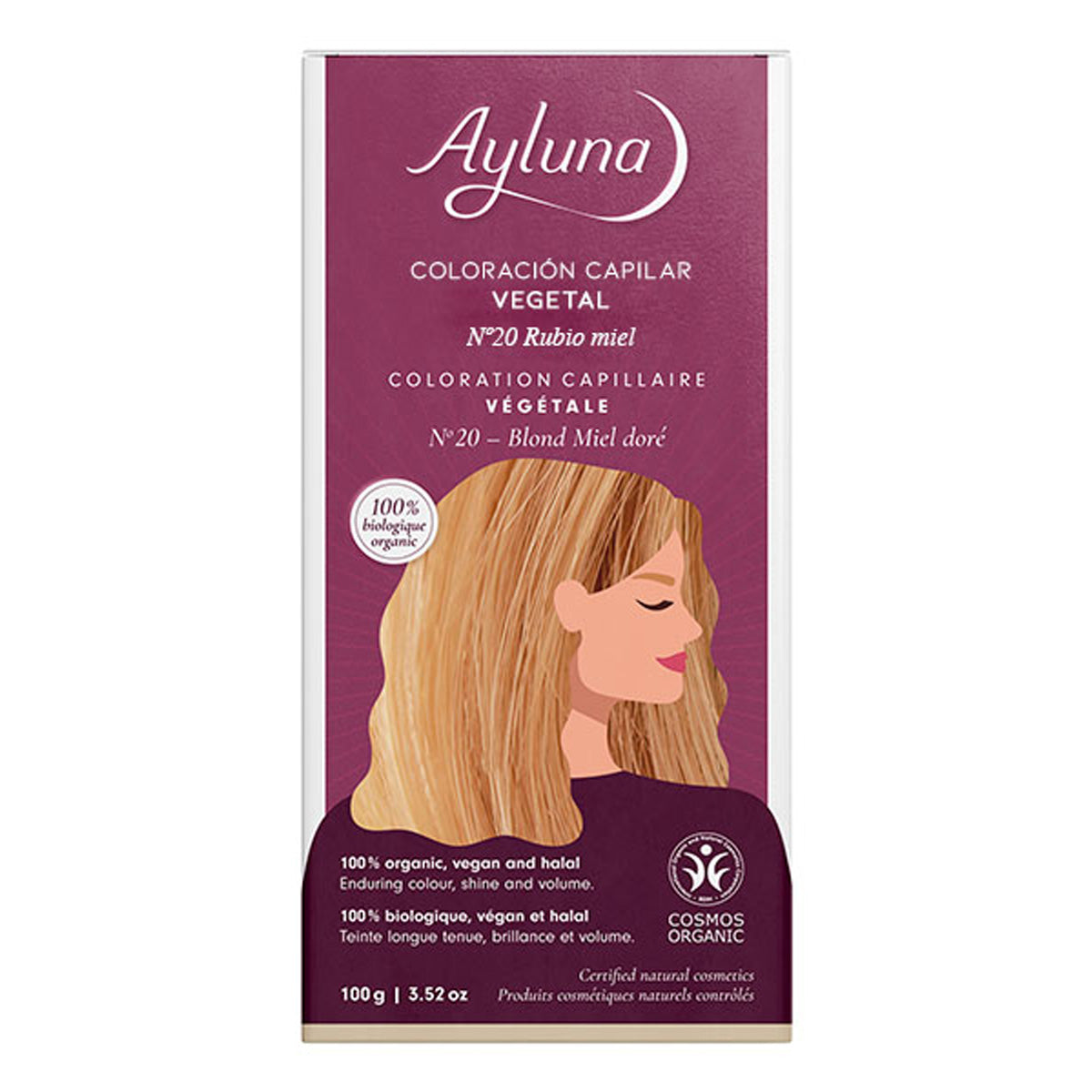 Colorante Vegetal 20 Rubio Miel Ayluna, AYLUNA, 100 g