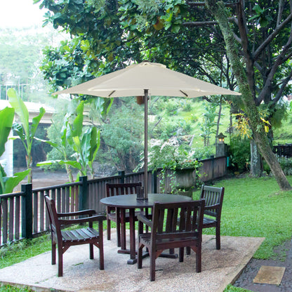 Outsunny Sombrilla Jardín Ø2x2 M Parasol De Aluminio Con Poste Desmontable Beige_1
