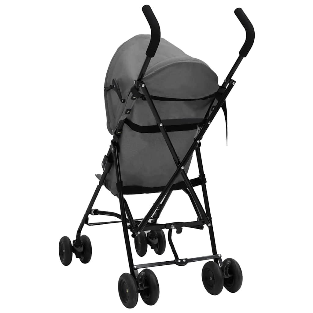 Vidaxl Silla De Paseo De Bebé Acero Gris Claro Y Negro_4